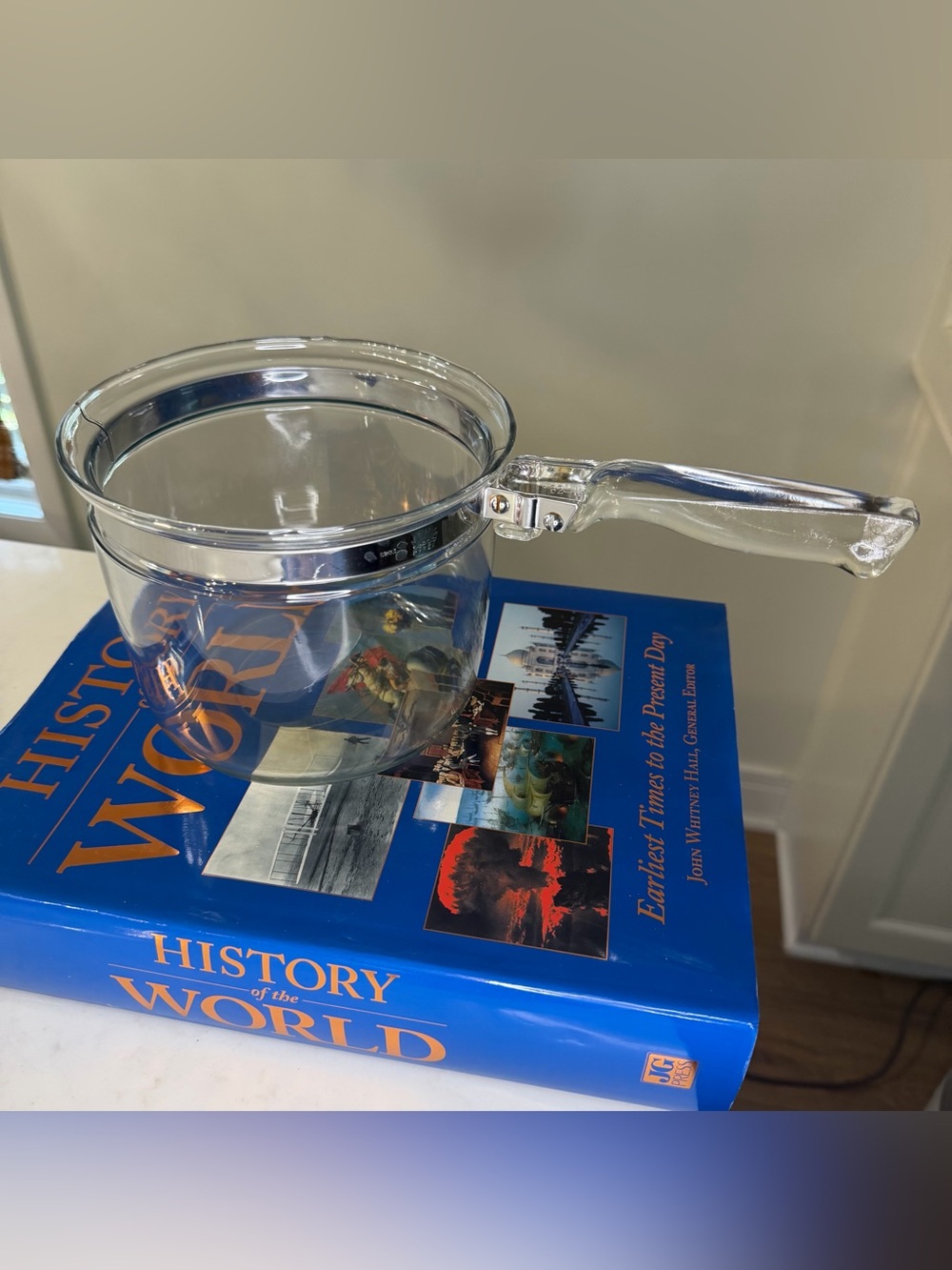 Vintage Pyrex Clear Glass Saucepan with Handle - Transparent